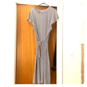 Cute striped cotton Gap Dress with Tie Sz XXL